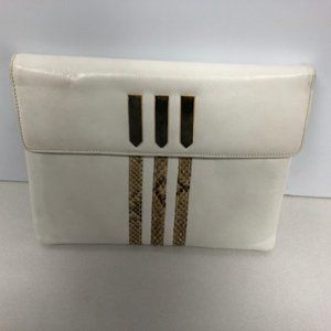 Susan Gail white & snakeskin shoulder purse